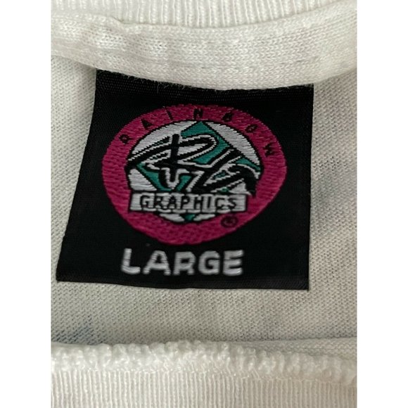 Vintage Busch Gardens Montu T Shirt Large 1996 Extremely Rare Eagle Claw Rib Rip - Picture 6 of 8